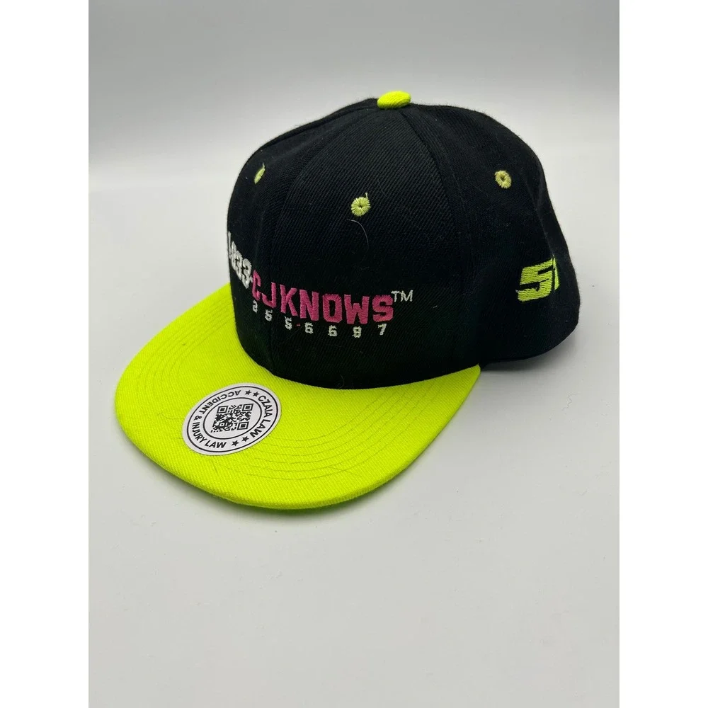Czaia Law 1-833-CJKNOWS Snapback Hat Black Neon Green Accident‎ & Injury Cap